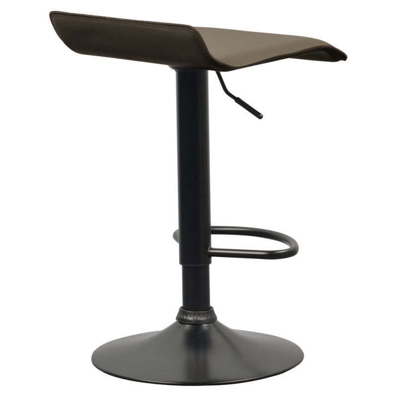 Barová stolička, sivohnedá Taupe ekokoža, noha čierna, BAILI