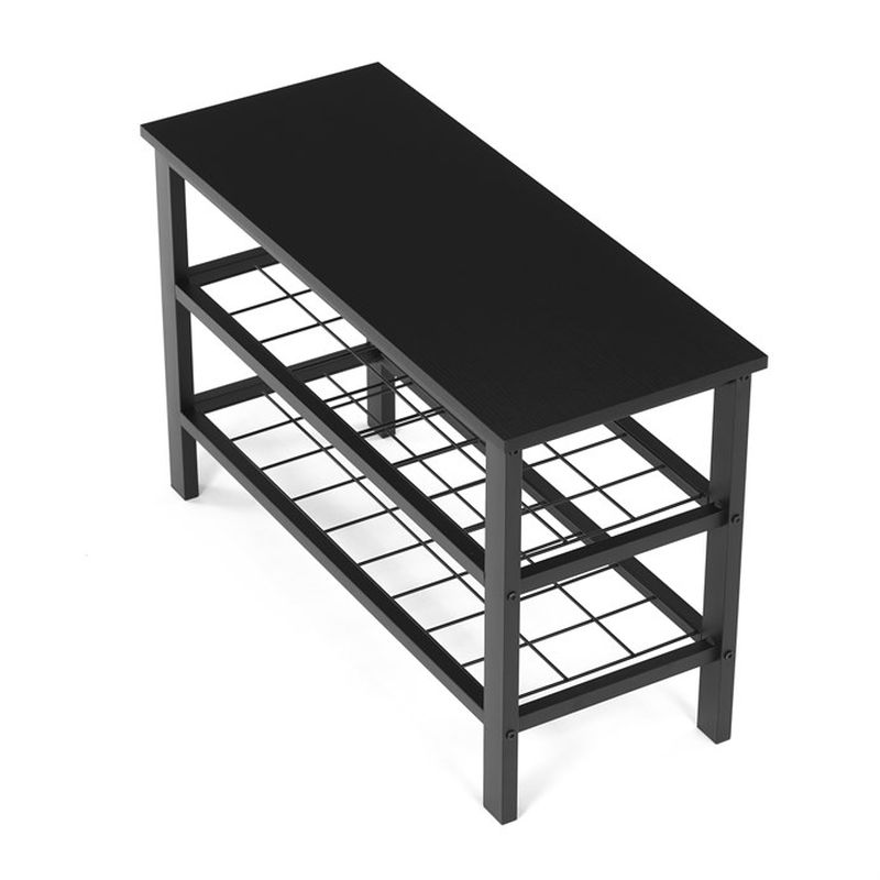 Botník, 81cm, 2 police, čierny, ABO-W2015 BK