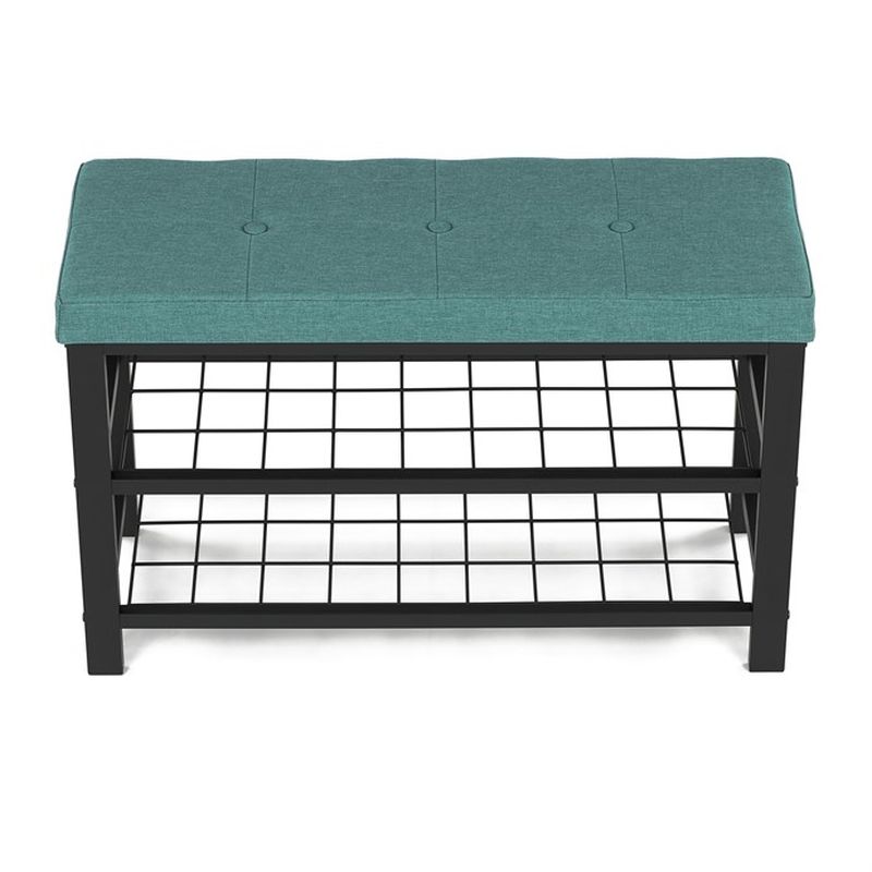 Botník, 81cm, 2 police, kov, čierny, zelený, ABO-W2015 GRN