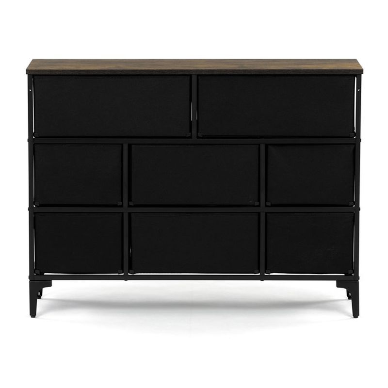 Komoda, 103cm, 8-zásuvková, čierna, AUK-W2104 BK