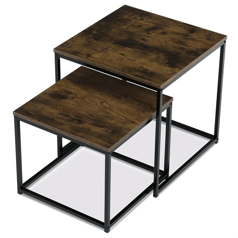 Set 2ks stolíkov 50x50cm, MDF staré drevo, AF-076 OLW