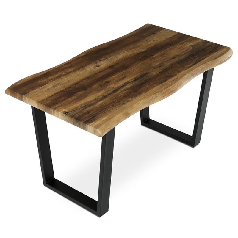 Jedálenský stôl 140x80cm, MDF, kov, staré drevo, HT-F4214 OLW