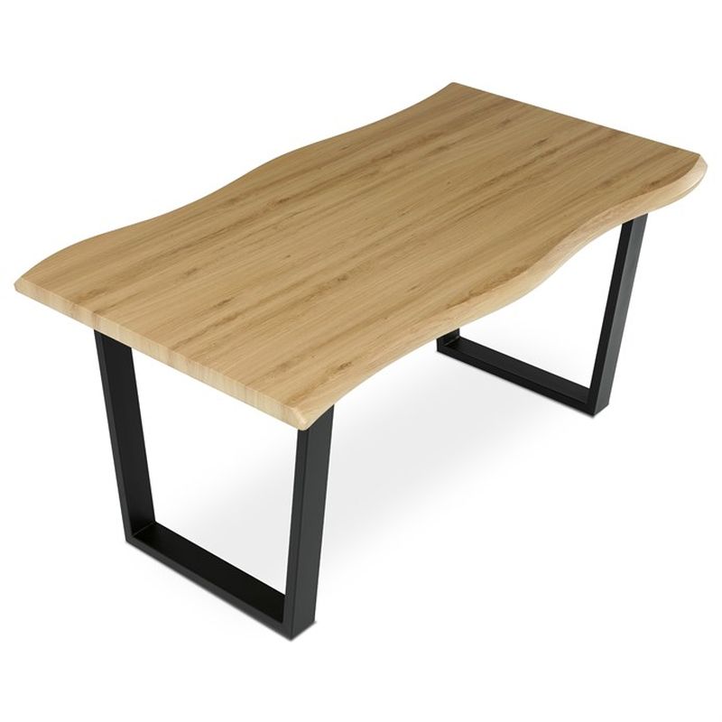 Jedálenský stôl 160x90cm, MDF, kov, divoký dub, HT-F4216 OAK