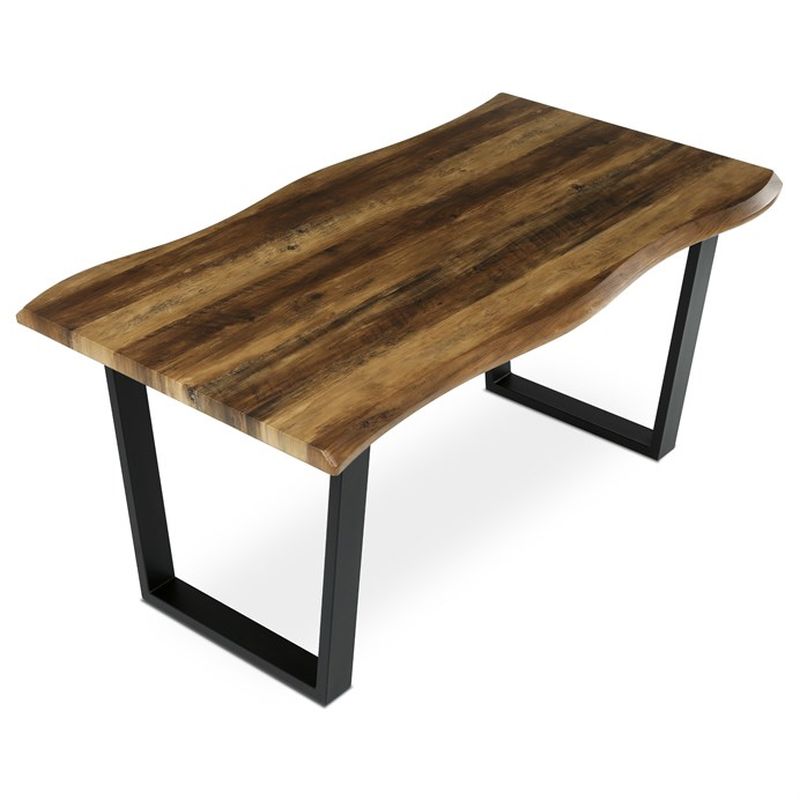 Jedálenský stôl 160x90cm, MDF, kov, staré drevo, HT-F4216 OLW