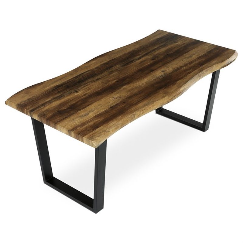Jedálenský stôl 180x90cm, MDF, kov, staré drevo, HT-F4218 OLW