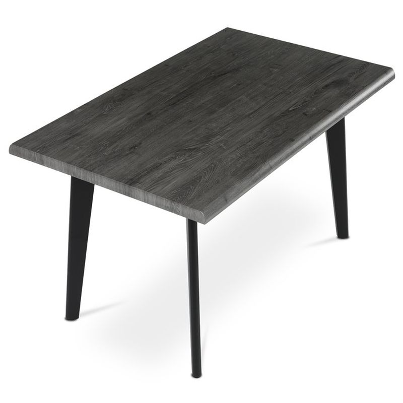 Jedálenský stôl 130x80cm, MDF, kov, sivý dub, HT-F4413 GREY