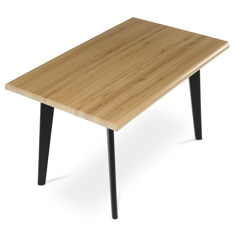 Jedálenský stôl 130x80cm, MDF, kov, divoký dub, HT-F4413 OAK