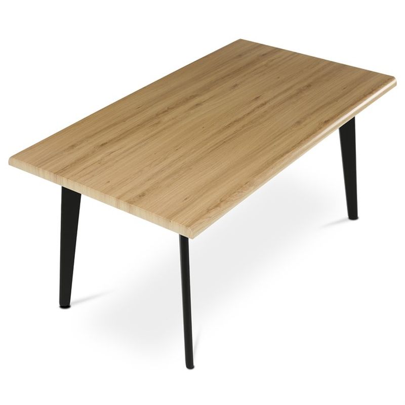 Jedálenský stôl 160x90cm, MDF, kov, divoký dub, HT-F4416 OAK
