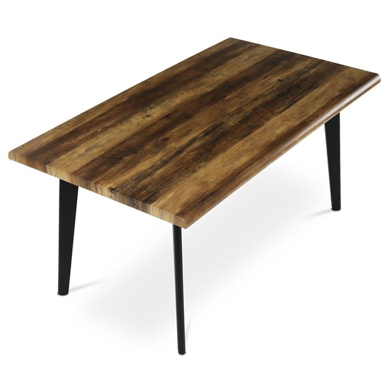 Jedálenský stôl 160x90cm, MDF, kov, staré drevo, HT-F4416 OLW