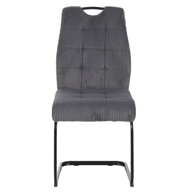 Jedálenská stolička, sivá látka, nohy kov čierny, KELMA