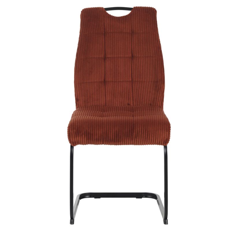 Jedálenská stolička, terakota látka, nohy kov čierny, KELMA