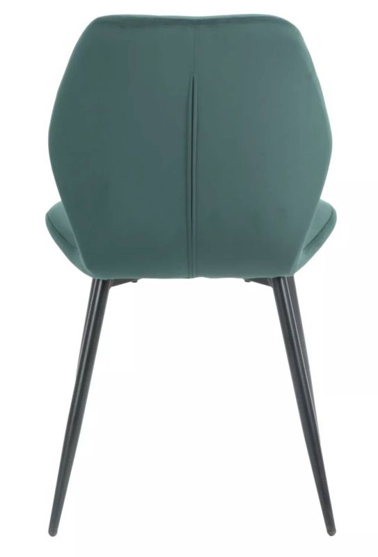 Jedálenská stolička, zelená látka, nohy kov čierny, JAKE VELVET