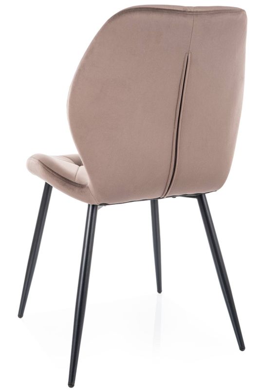 Jedálenská stolička, cappuccino látka, nohy kov čierny, RICK VELVET