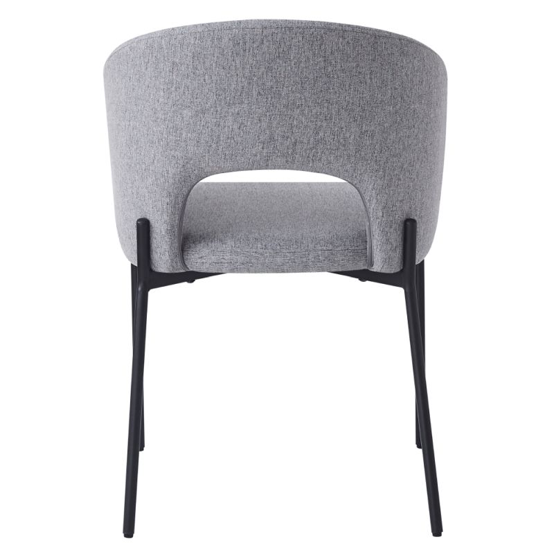 Jedálenská stolička, sivá látka, nohy kov čierny, LONKA