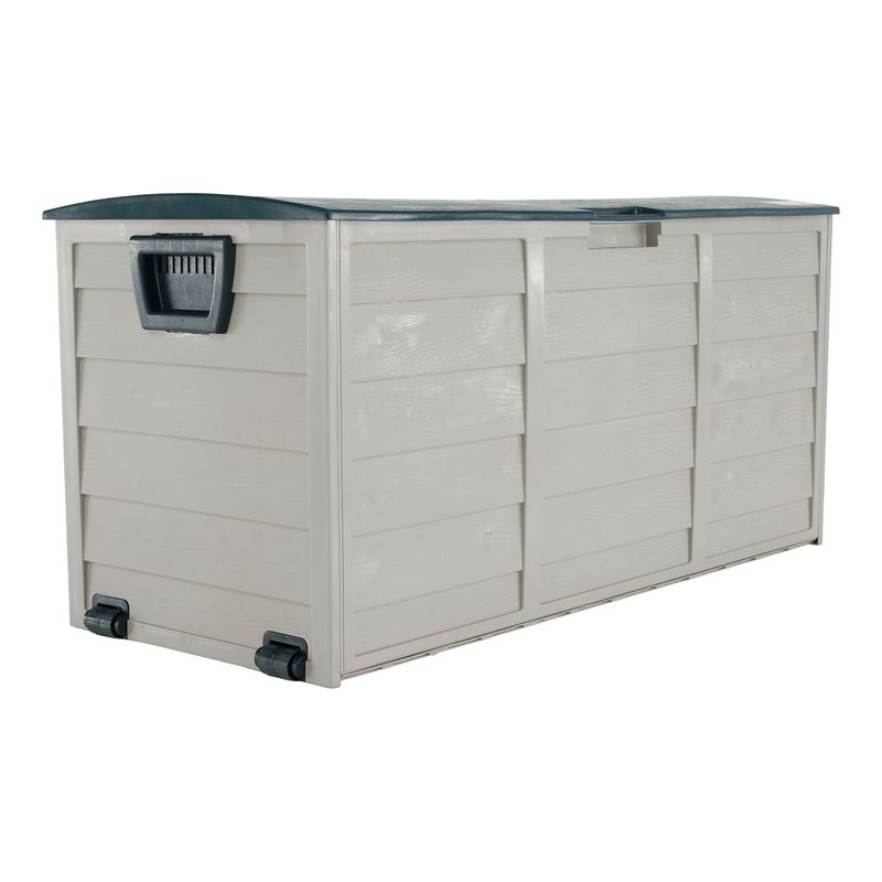 Záhradný, úložný box, plast sivý, zelený, KORTEZ