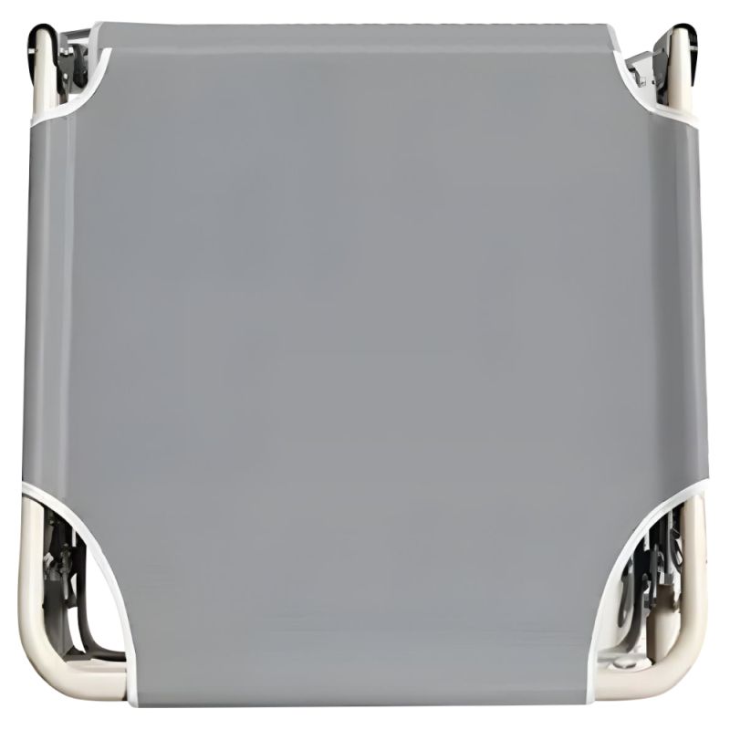 Záhradné lehátko, látka sivá, kov béžový, BOVRY