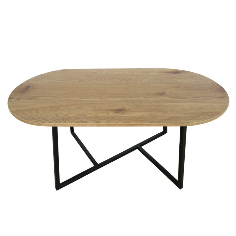 Konferenčný stolík, 100x50cm, dub, čierny, FREMONT