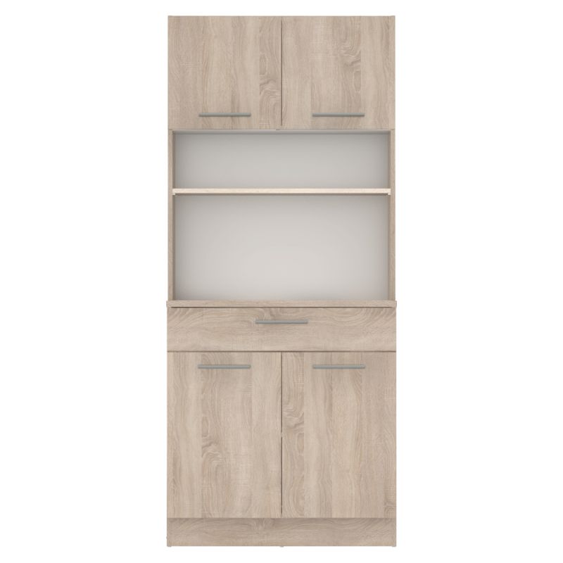 Štvordverový kredenc, 80cm, dub sonoma, DOMIS NEW