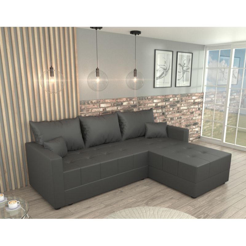 Univerzálna sedacia súprava, sivá látka, DUAN ROH