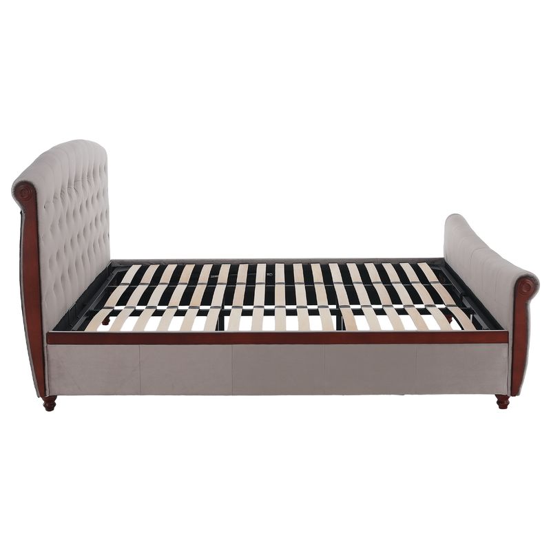 Manželská posteľ, 180x200, s roštom, sivohnedá Taupe, BARETO