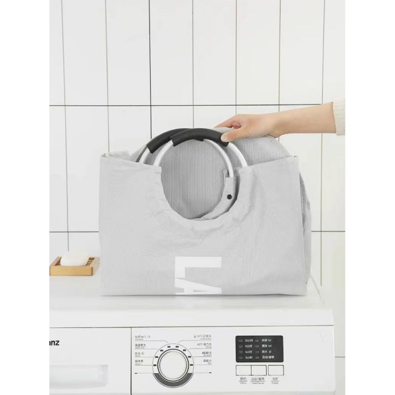 Látkový kôš na bielizeň, 38cm, sivý, DARILO