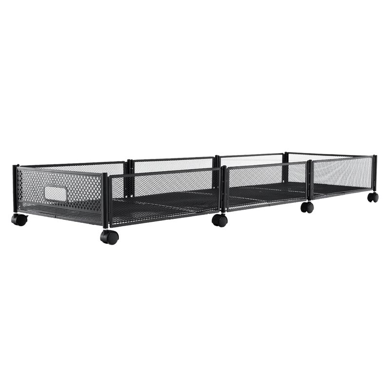 Organizér pod posteľ, 120cm, s kolieskami, čierny, TOMKO TYP 2