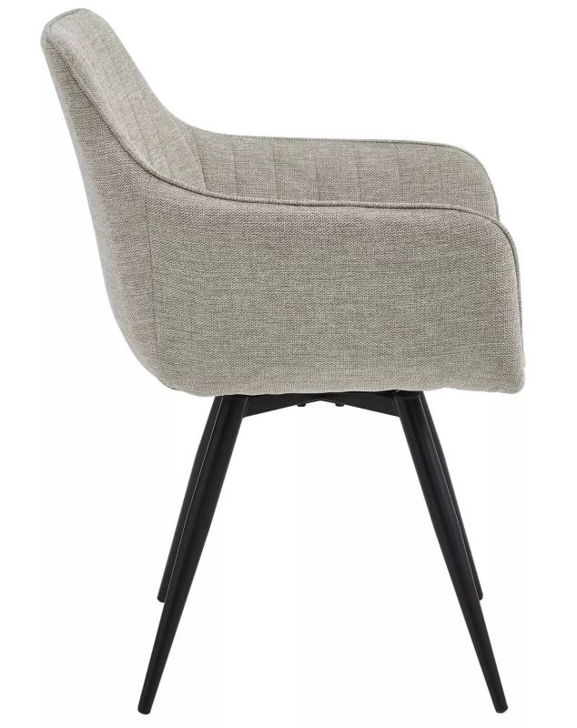 Jedálenská stolička, sivá látka, nohy kov čierny, BALLO BREGO