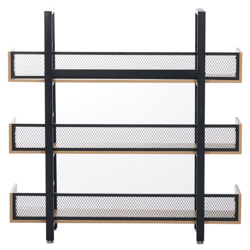 Regál, 120cm, 3-policový, dub, čierny, KILIS NEW TYP 1