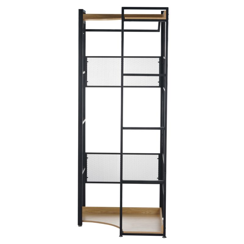 Regál, 80cm, rohový, dub, čierny, KILOS NEW TYP 4