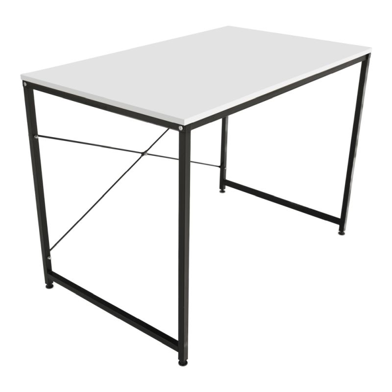 Písací stôl, 120x60cm, biely, čierny, MELLORA