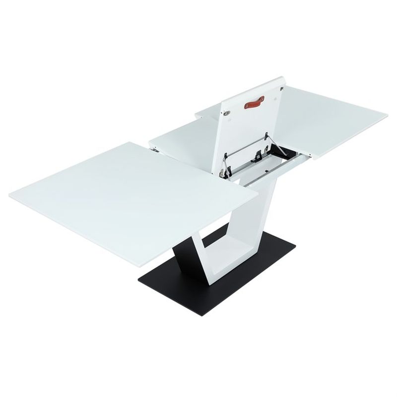 Jedálenský stôl 160-210x90cm, rozkladací, MDF, biely, HT-D1931 WT
