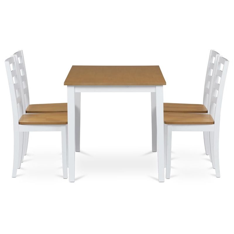 Jedálenský set 1+4, 120x75cm, MDF, biely, dub, VESPA OAK