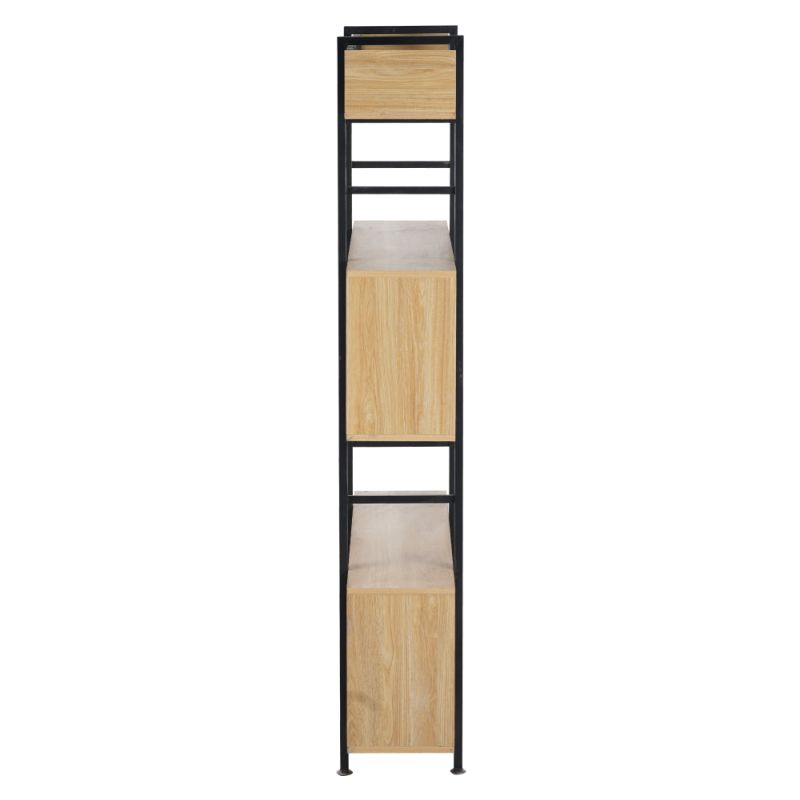 Regál, 160cm, 3-policový, dub, čierny, KILIS NEW TYP 4