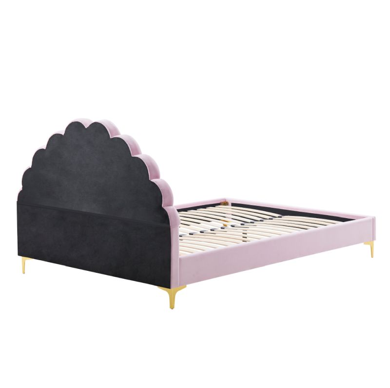 Posteľ, 140x200, s roštom, ružová, látka, ISADORA