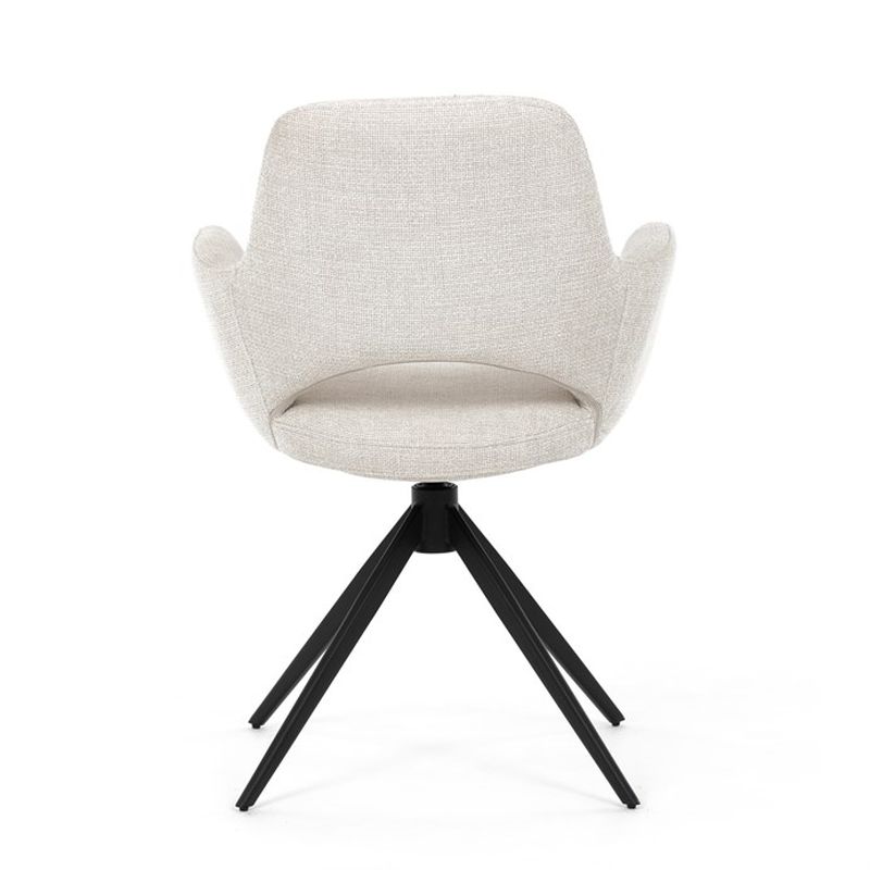 Jedálenská stolička, otočná, krémová, látka, DCH-D1320 CRM2