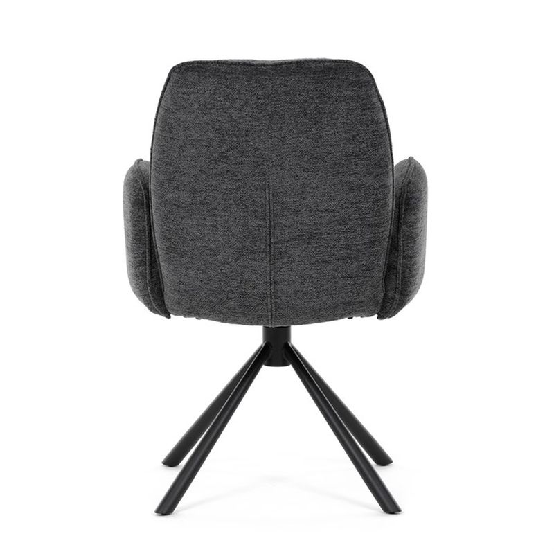 Jedálenská stolička, otočná, čierna, látka, DCH-D1330 BK2