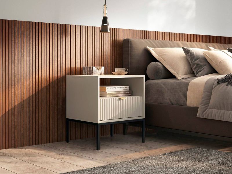 Nočný stolík, 54cm, čierny, cashmere, NOVA S54