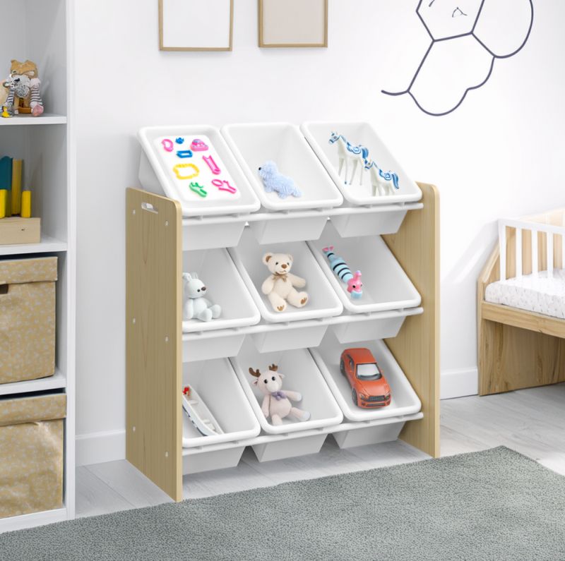Organizér na hračky, 65cm, prírodný, biely, BOIS
