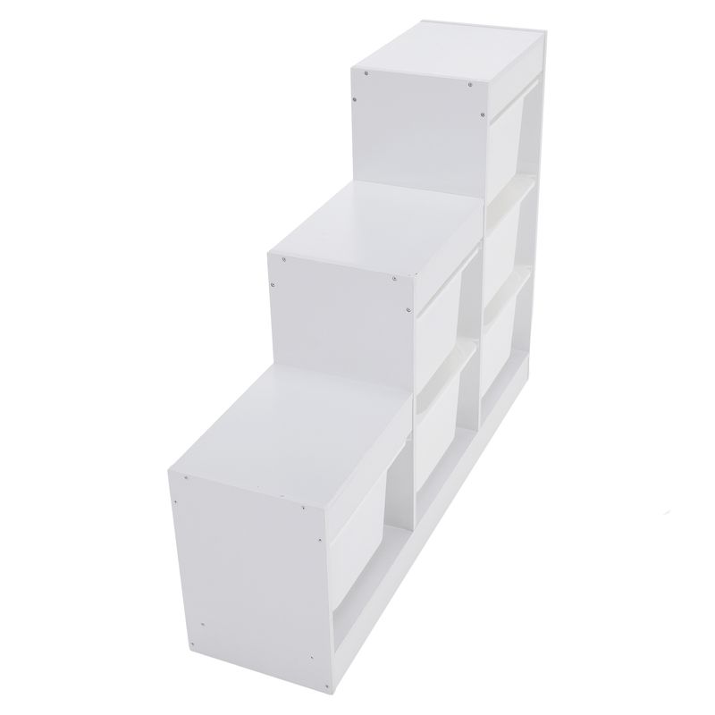 Regál pyramída, 122cm, biela, TRINIS