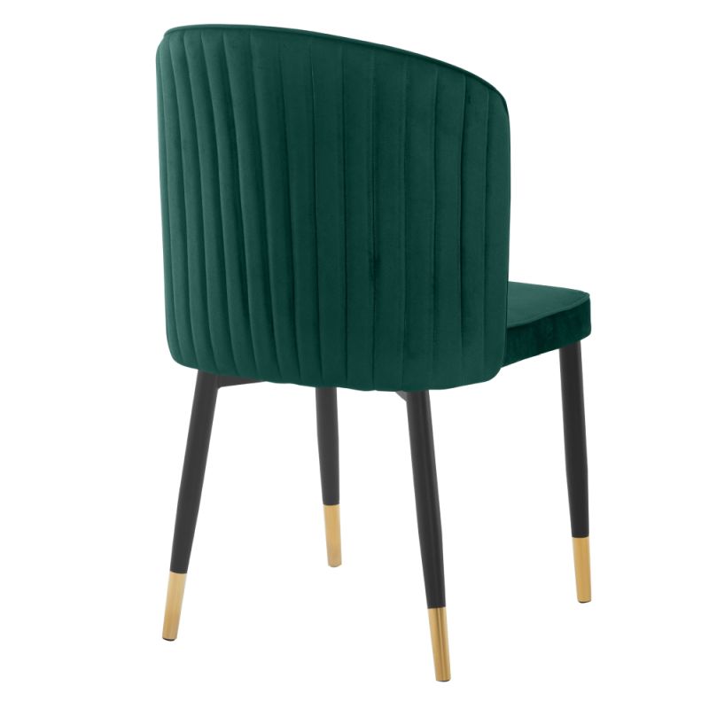 Jedálenská stolička, zelená Velvet látka, nohy kov čierny, UDAJA