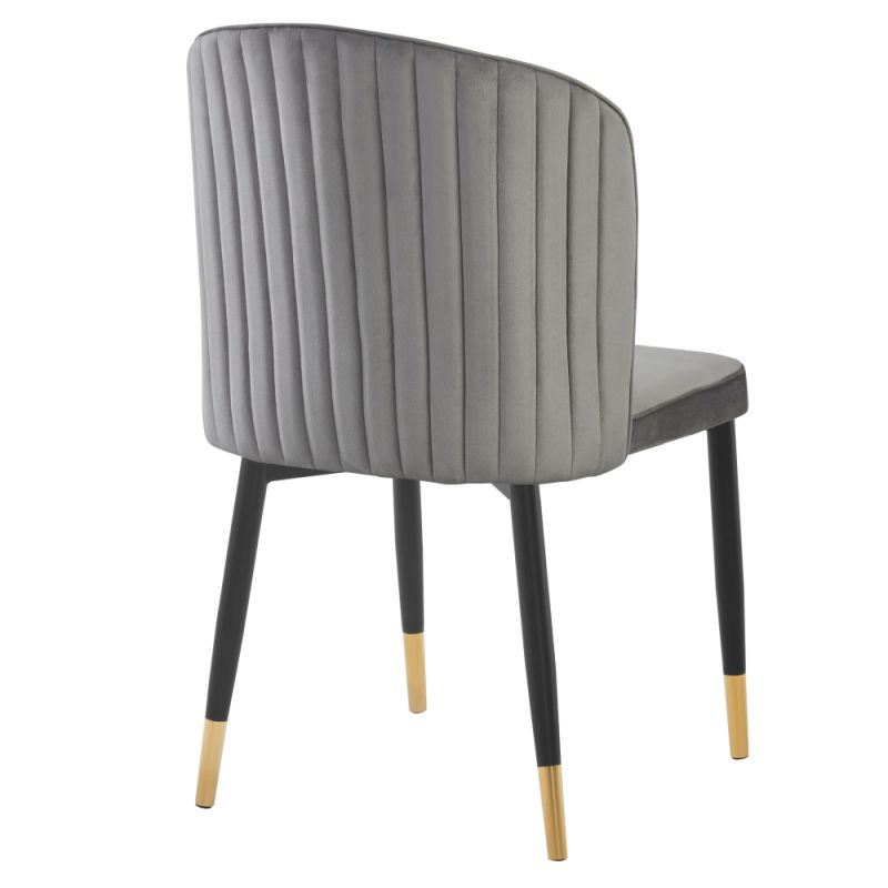Jedálenská stolička, sivá Velvet látka, nohy kov čierny, UDAJA