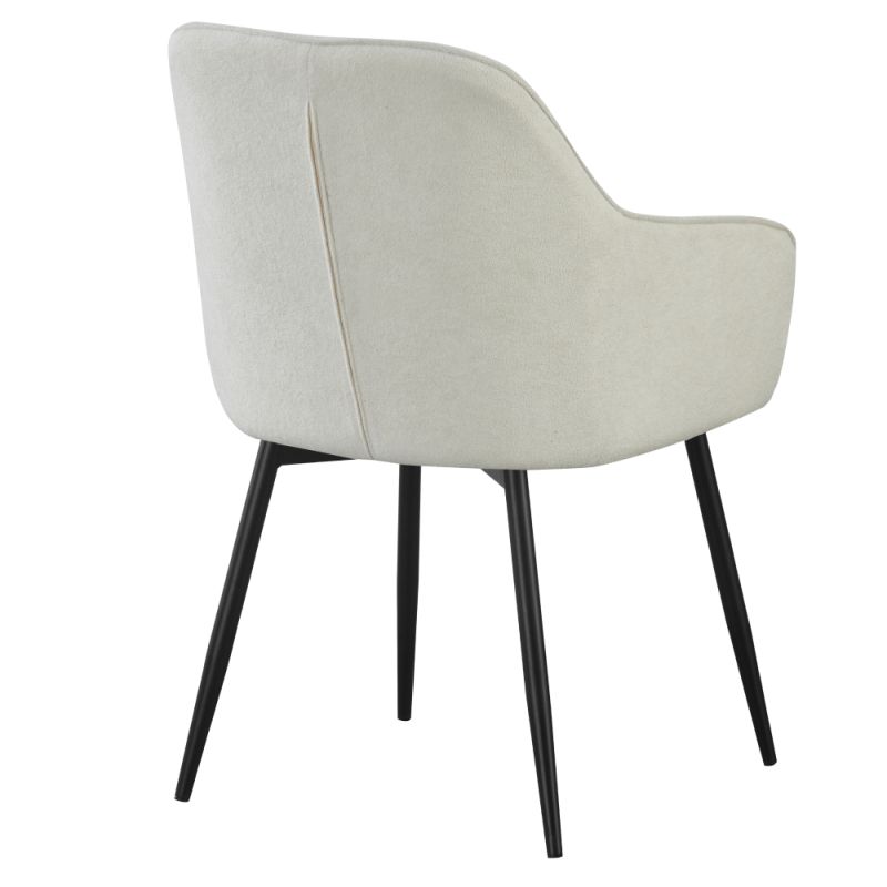Dizajnové kreslo, krémová látka bouclé, nohy kov čierny, VAJRO