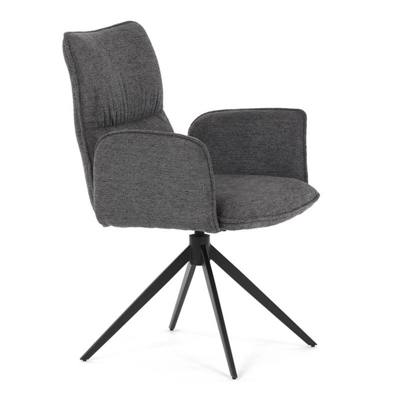 Jedálenská stolička, otočná, sivá, látka, DCH-D1328 GREY2