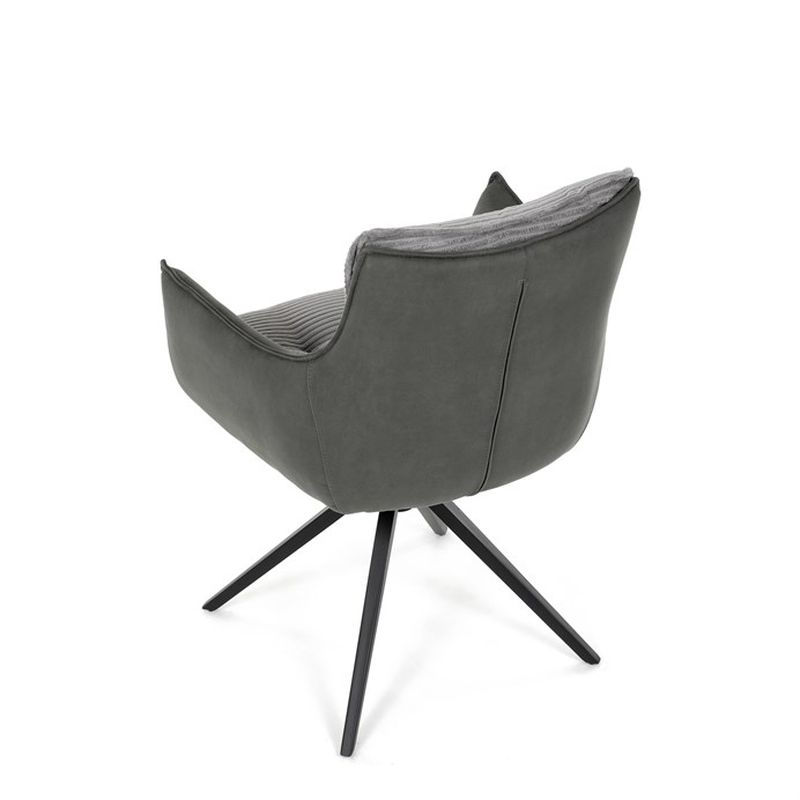 Jedálenská stolička, sivá, manšestrová, látka, DCH-D1345 GREY2