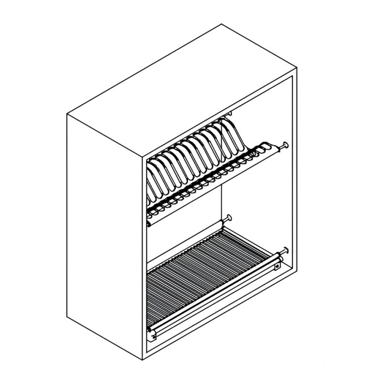 Odkvapkávač na riad do hornej skrinky, 76cm, nehrdzavejúca oceľ, KAPIO TYP 3