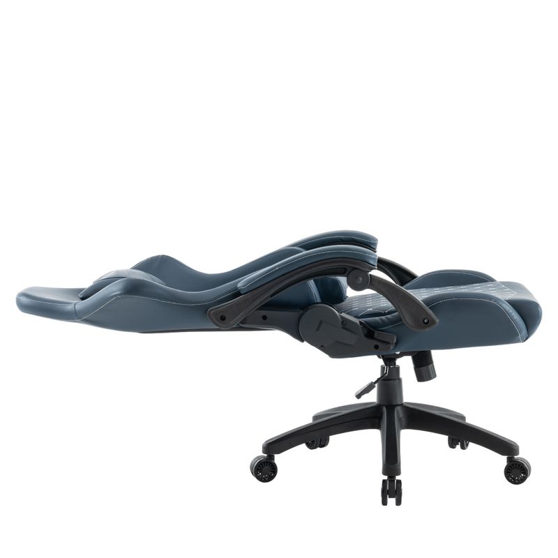 Kancelárske, herné kreslo, modrá koža, SAMIE