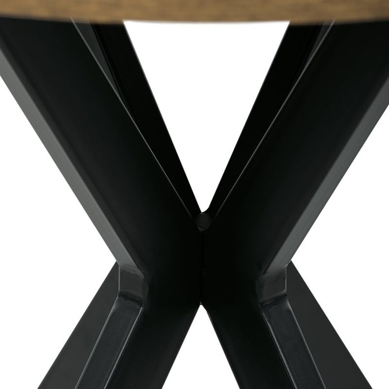 Jedálenský stôl, okrúhly, 80cm, MDF, kov, staré drevo, HT-F4108 OLW