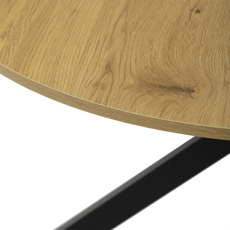 Jedálenský stôl, okrúhly, 120cm, MDF, kov, divoký dub, HT-F4120 OAK