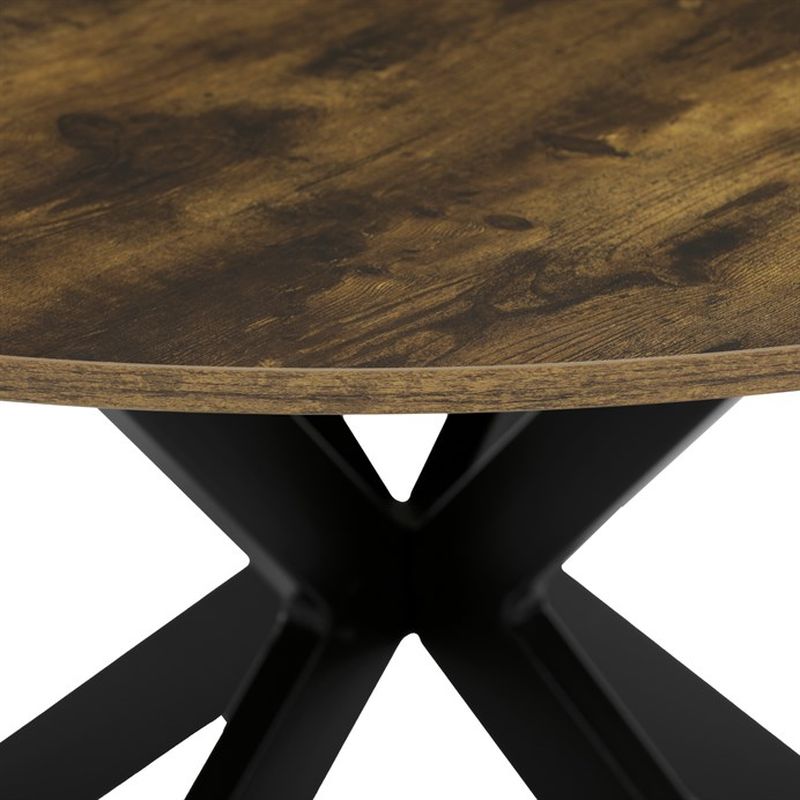 Jedálenský stôl, okrúhly, 120cm, MDF, kov, staré drevo, HT-F4120 OLW