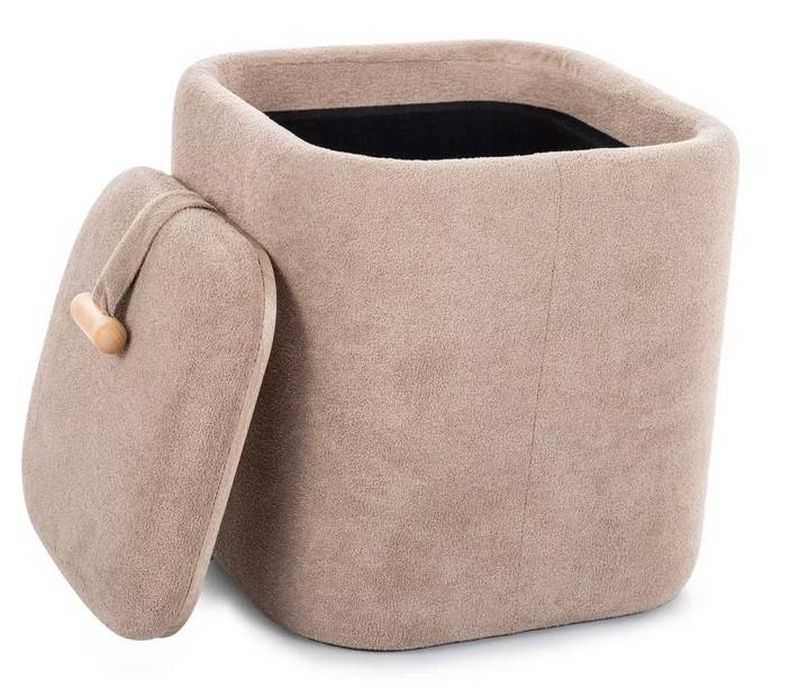 Taburetka, 37cm, tmavobéžová látka, NAP